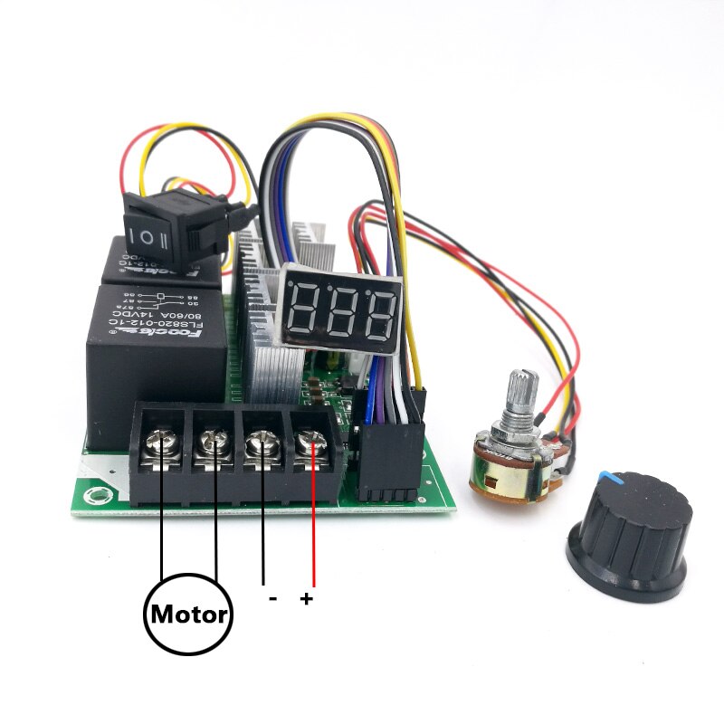 DC10V~55V digital display PWM speed controller Forward and reverse DC motor 0~100% adjustable 12V 24V 40A For linear actuator