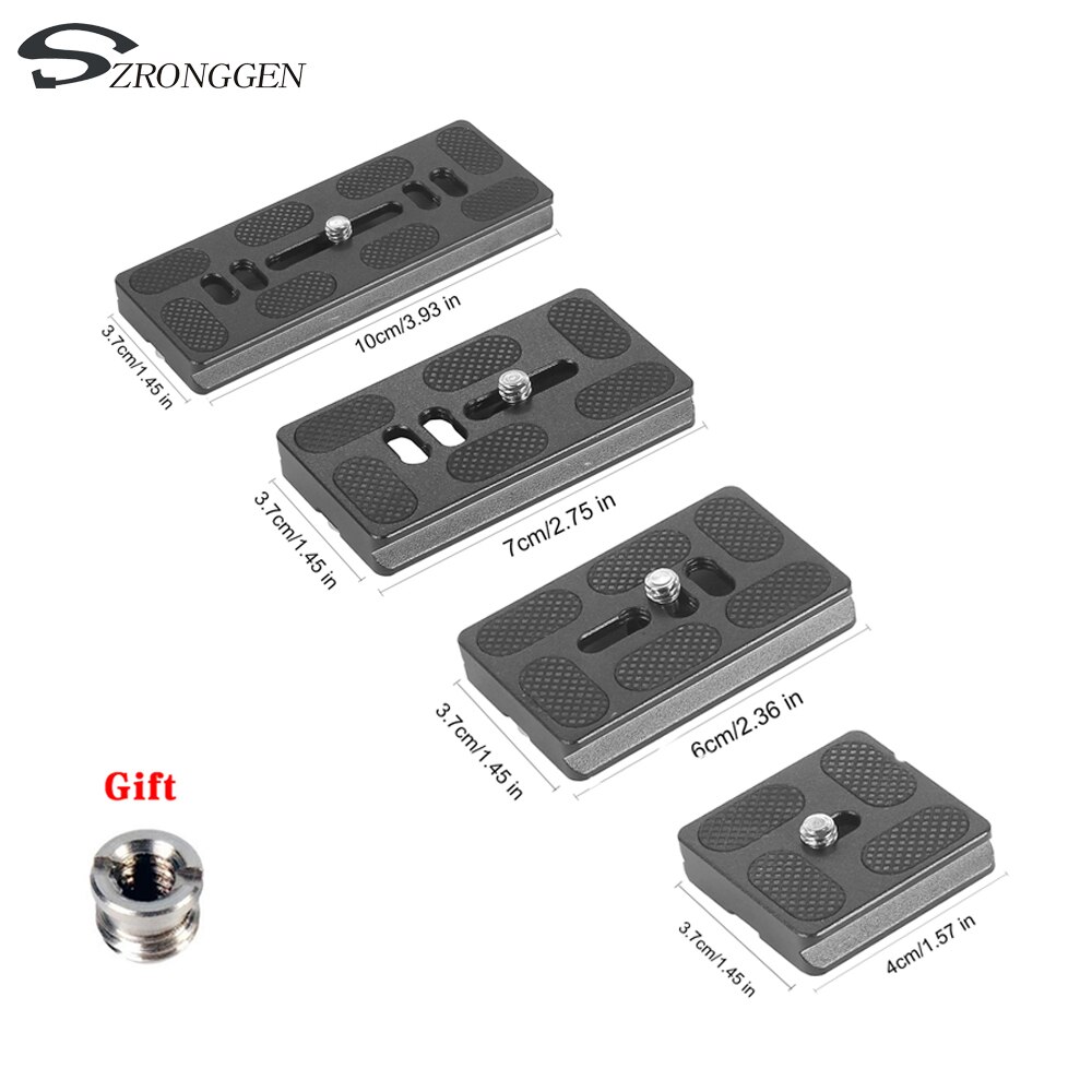 Prato de Liberação rápida P40/P50/P60/PU100/PU120/PU150 Metal Bracket Tripé Monopé com 1/4 "parafuso para Tripé Bola Cabeça Arca Swiss