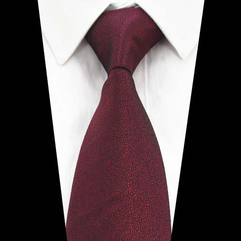 Ricnais 8cm Silk Formal Tie Red Green Solid Necktie For Mens Jacquard Gravata Suit Business Wedding Accessories Neck Tie