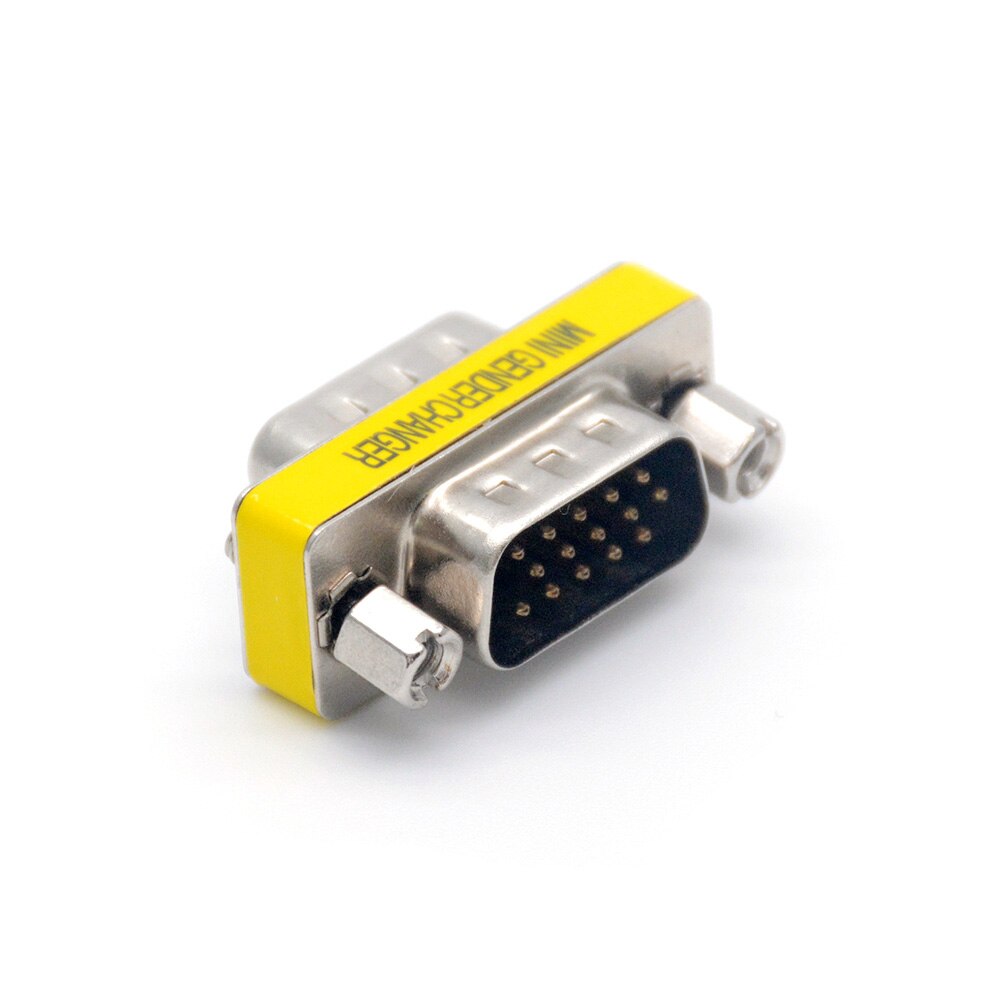 15 Pin D-Sub Vga Hd Svga Male Naar Male Mini Gender Changer Adapter Pc Vga Connector DB15 M/M Kabel Verleng Converter