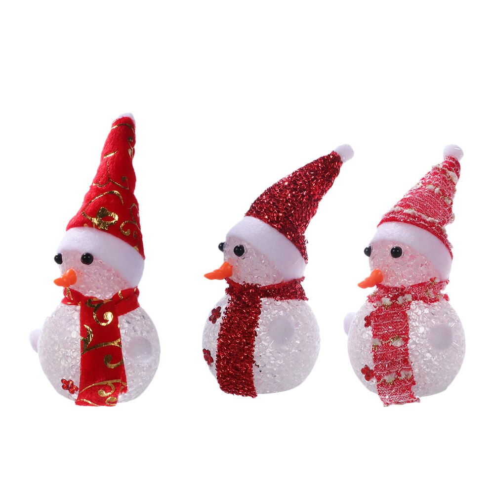 3Pcs Glowing Sneeuwpop Grappig Draagbare Schattige Gloeiende Prop Sneeuwpop Licht Lichtgevend Speelgoed Voor Volwassenen