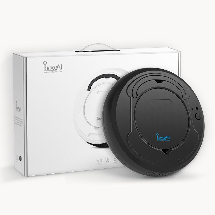 BowAI Roboter-staubsauger Drahtlose für Heimat Verbesserte Clever Haushalt Kehrmaschine Leistungsstarke Reinigung Nagel Staub Nassen und Trockenen Mopp 3 in 1: Schwarz / uns