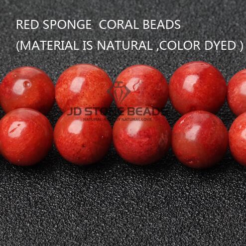 Free Natural White Coral Beads Handmade Necklace Accessory Blue Coral Beads Red Sponge Coral: RED SPONGE  CORAL / 5-6mm approx 61pcs