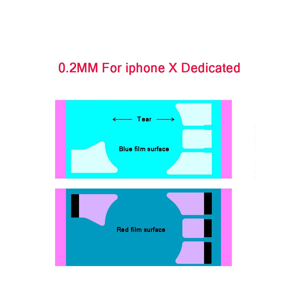 Pegatina adhesiva de doble cara para móvil, cinta de pegamento de doble cara para iPhone 7, 8 Plus, X, 5, 5s, 6, 6s, XR, XS, MAX, 11 Pro, 100 unids/lote