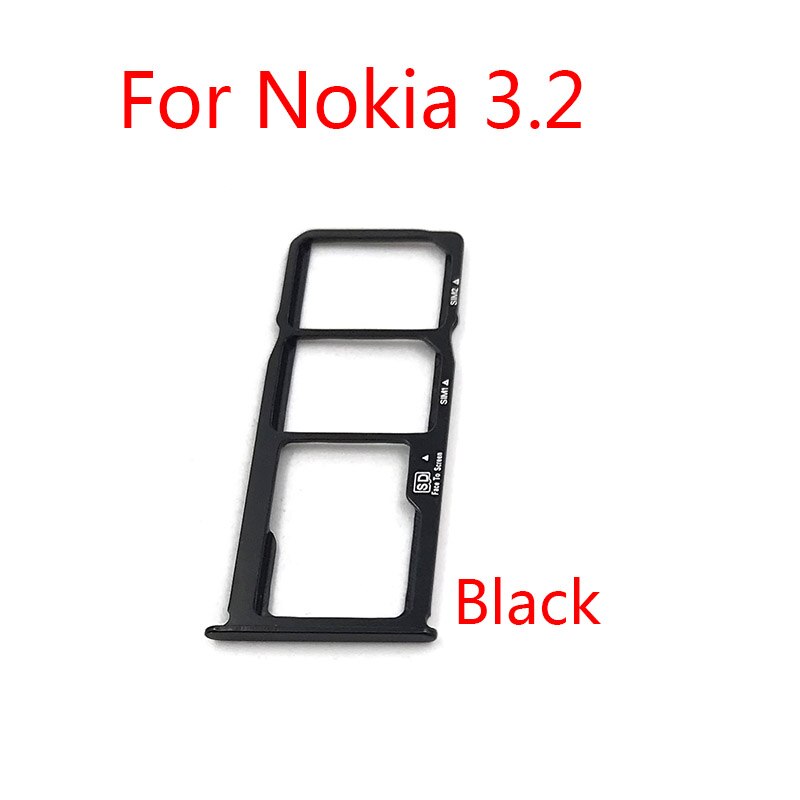 SIM tray Sim Card Reader Holder Slot Connector For Nokia 3.2 4.2 SIM Holder Slot Adapter Replacement Parts: For Nokia 3.2 Black