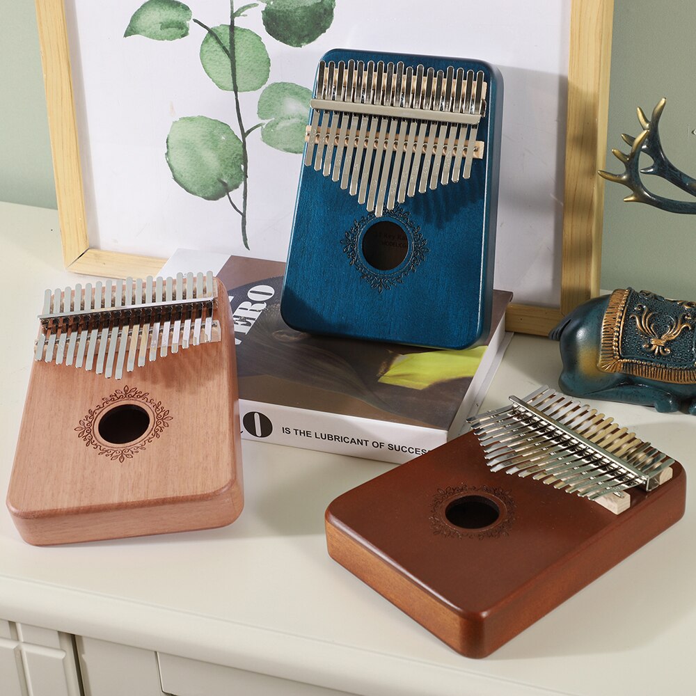 Kalimba 17 Key Finger Thumb Piano Music Box Mbira Mini Calimba Musical Instrument Mahogany Wooden Africa 30 key Machine 21 Keys: 01-1 remark color
