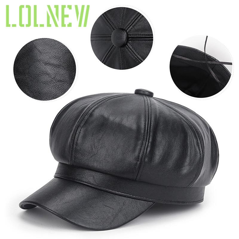 Gorro de cuero con visera para niño y mujer, gorro de estilo clásico, a la , para invierno, novedad