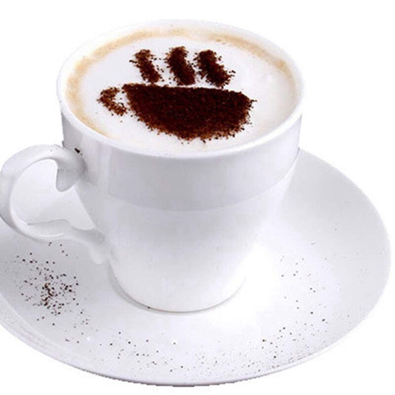 32 stk / sæt kaffe stenciler tegning dør værktøjer fancy kaffe udskrivning model plast spray skabelon skimmel til kaffe