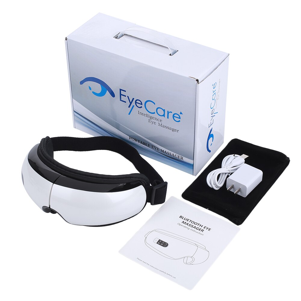 Elektrische Vibration Bluetooth Auge Massagegerät Clever Auge Pflege Gerät Luftdruck Massage Brille Heiße Kompresse HeatingTherapy Gläser: mit Adapter