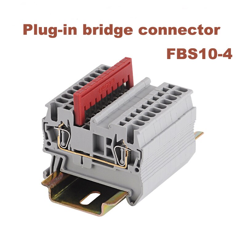 1Pcs FBS10-4 Plug-in Bridge Center Short Connection Strip Din Rail Spring Terminal Block ST-1.5 Morsettiera Brass Connector