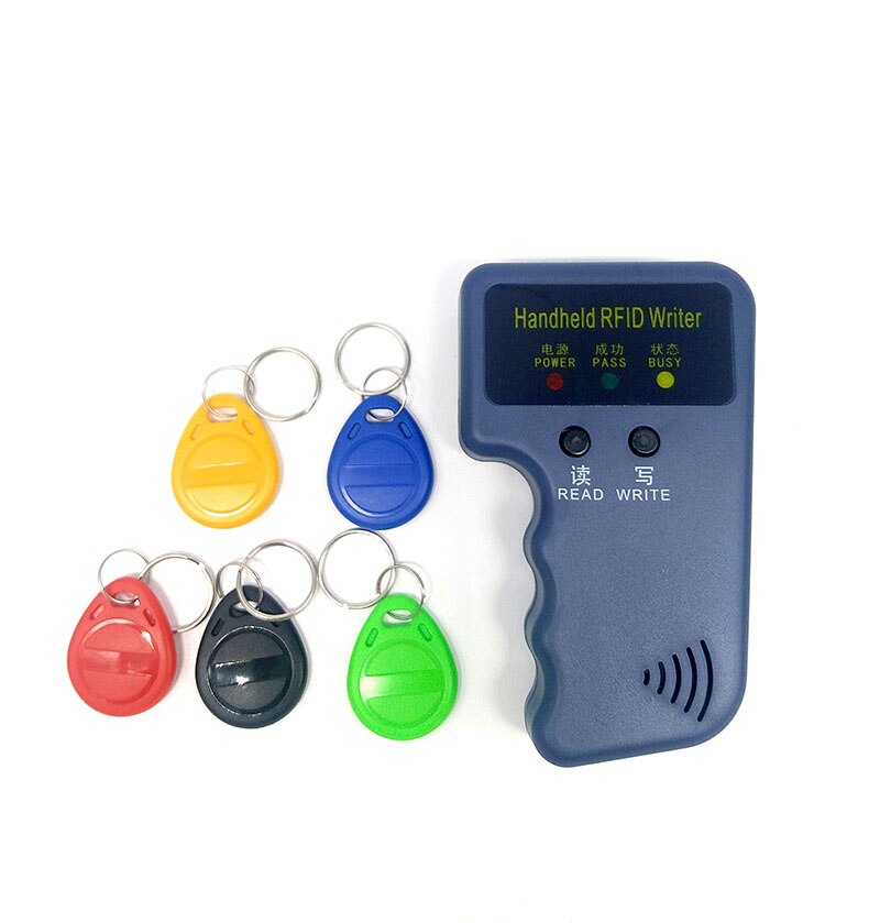 Lector de programador portátil, duplicador RFID de 125KHz, copiadora, escritor, EM4305 T5577, 10 teclas, 10 tarjetas, ID regrabable, tarjetas de etiquetas Keyfobs: Writer Add 5 keys
