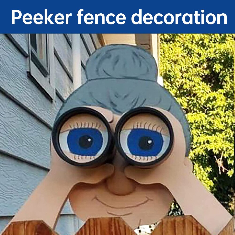 Peeker Garden Fence Decoration Funny Yard Art Sign Yard Old Man Lady Outdoor Festivity Ideal Family Garden Decor Supplies
