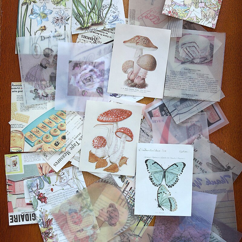 400pcs Mini Old book INS Style Material Paper Junk Journal Planner Craft Paper Scrapbooking Vintage Decorative DIY Craft Paper