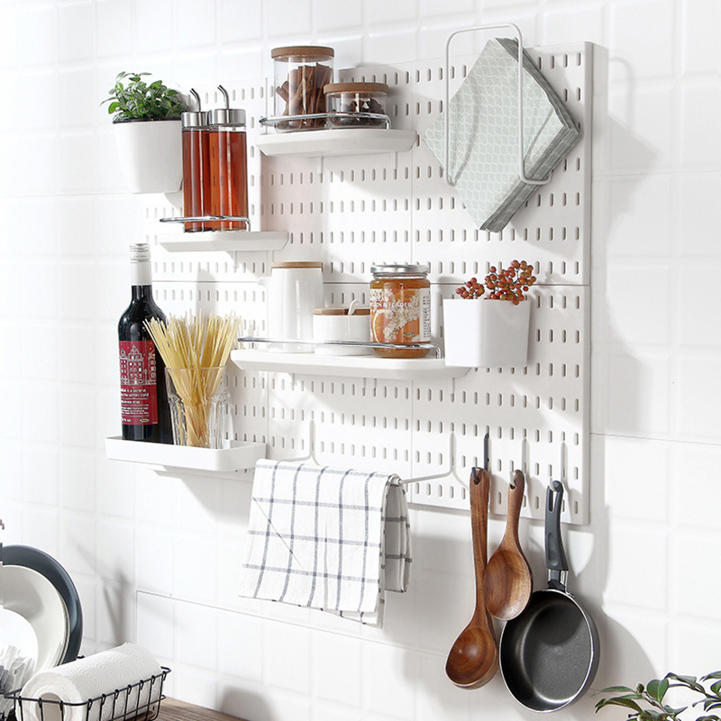 DIY Stecktafel Zubehör Küche Organisation Kein Bohrer Hängen Regal Lagerung Haken Zauberstab Organizer Handwerk Für Garage Zimmer