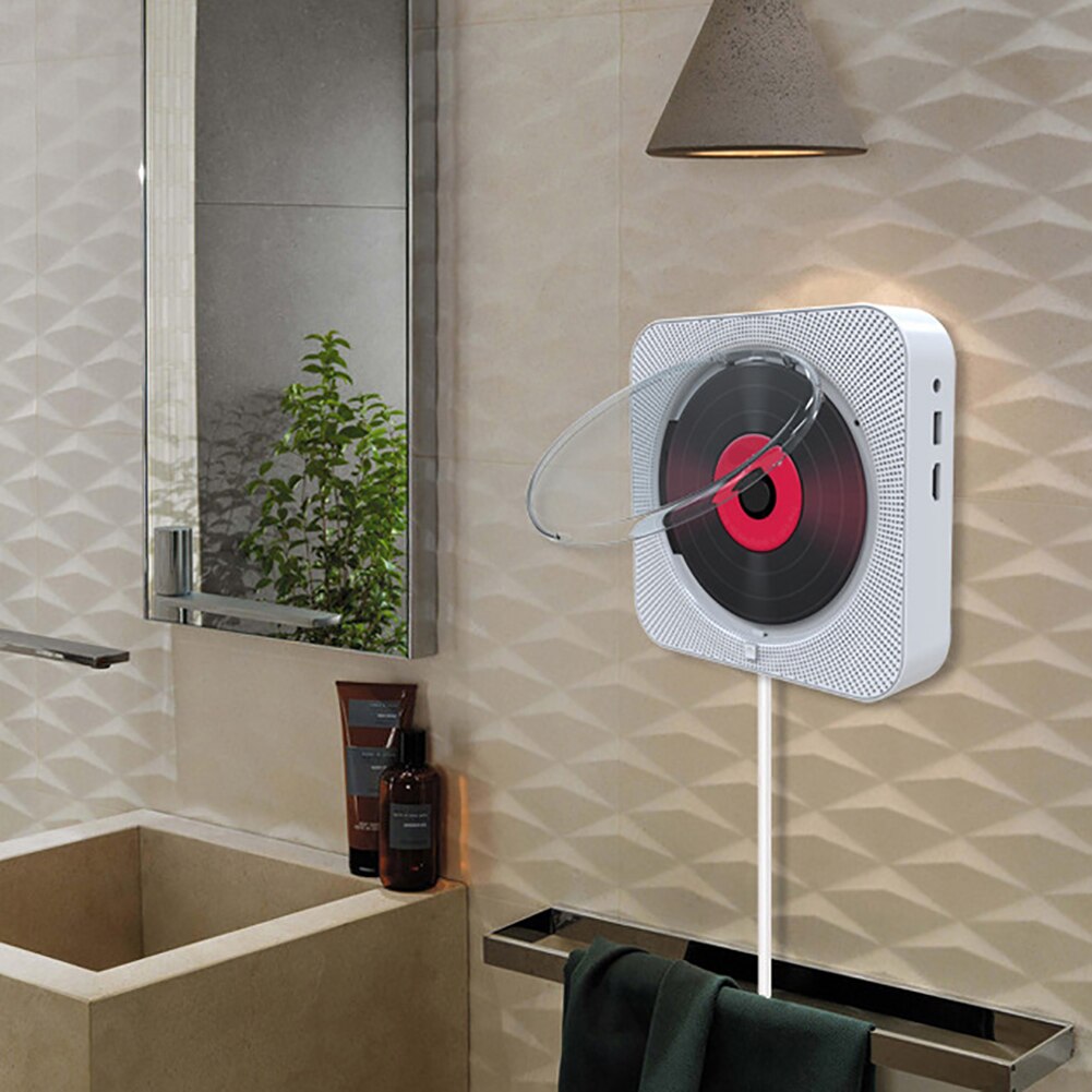 Bluetooth Wall-mounted CD Player Stereo Audio Early Learning Speaker Wireless Remote Control CD/DVD Mp3 FM Radio HiFi Speaker