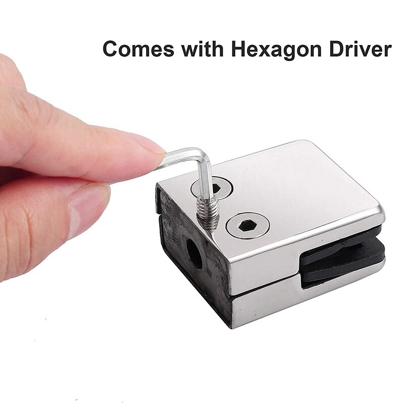 Glasklem 8-10Mm 8Pcs Rvs 304 Glasklemmen Verstelbare Glazen Beugel Flat Terug Voor Balustrade trap