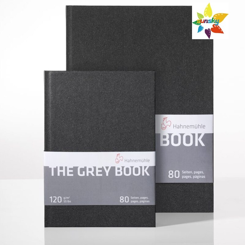 Hahnemuhle The Grey book A5 or A4 Light Grey sketchbook,Colours stand well on the light-grey,40 sheets (80 pages),120 gsm