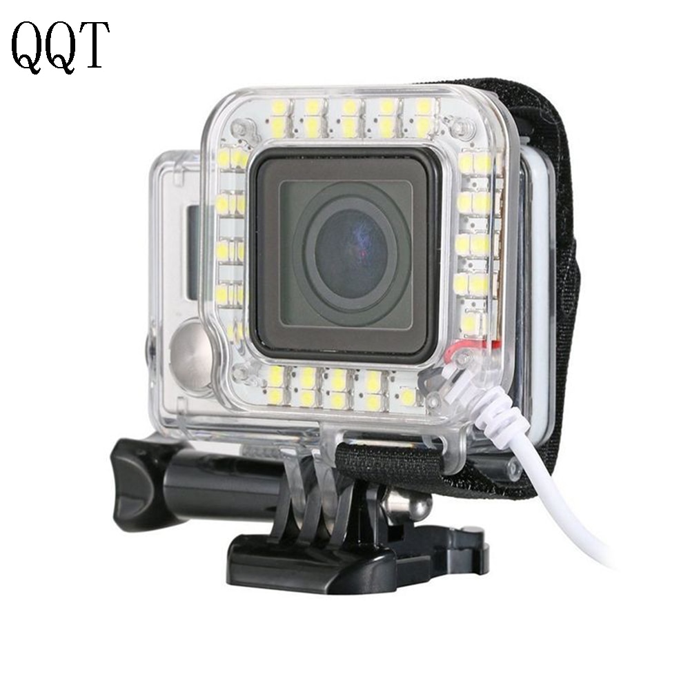 Qqt Voor Gopro Accessoires Led Montage Licht Mount Voor Go Pro Hero 4 3 + Camera Behuizing Mount Lens