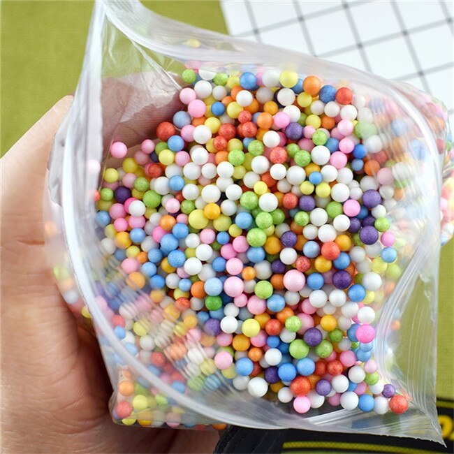 1 Pack Small Slime Beads Ball Foam Beads Mud Accessory Tiny Slime Clay Foam Filler For DIY Supplies: Mix Big