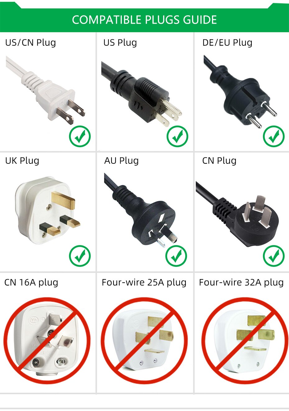 Universal AUKTION 16A Euro converter Plug 2Round Pin Socket AU US UK CN Plug To EU Wall Plug AC 250V Travel Adapter