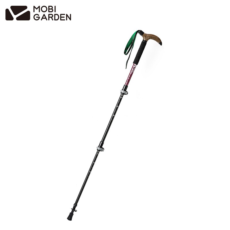 Mobigarden t-grip trekkingstok lichtgewicht aluminium 65-110 cm hoog elastische eva bergstokken nxlqu 67001