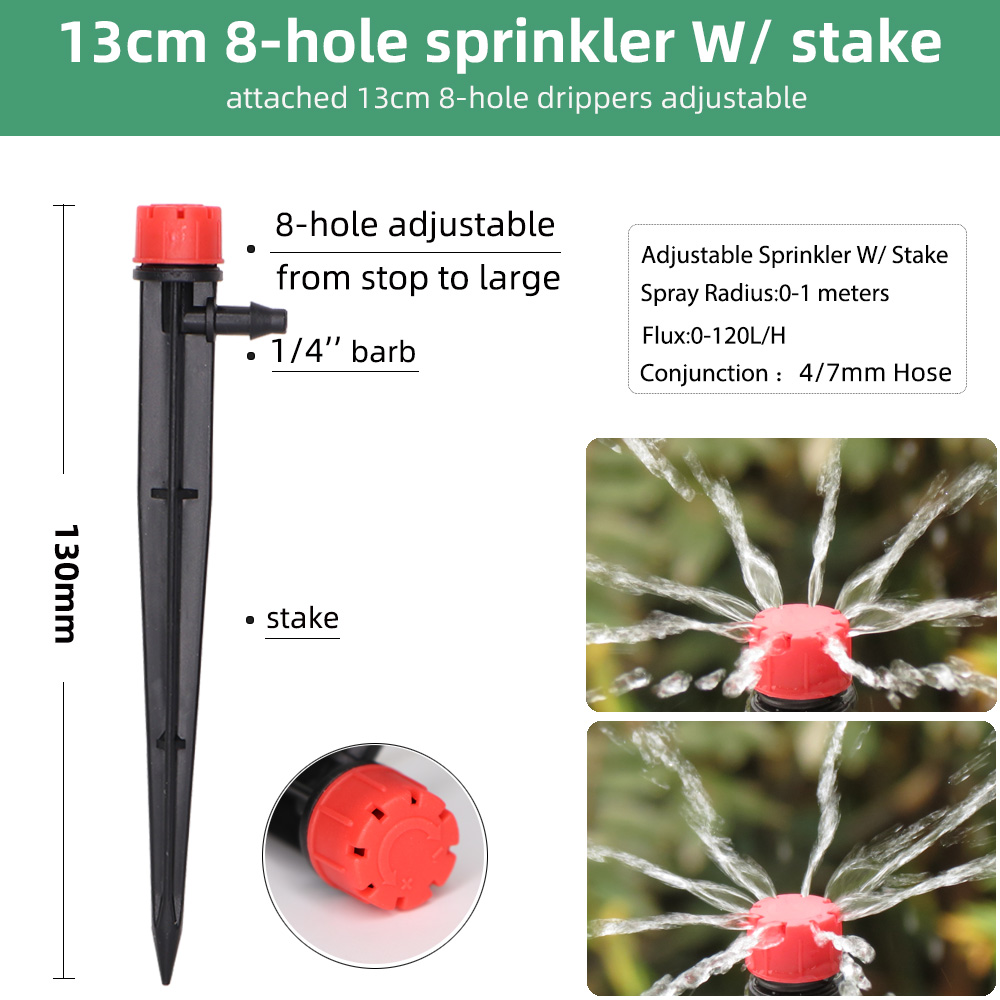 15Stck 90/180/360 ° Gärten Einstellbar Tropf Bewässerung Sprinkler Beschlagen Düsen auf 13CM Einatz Tropf Einsetzen Boden Spritzgerät