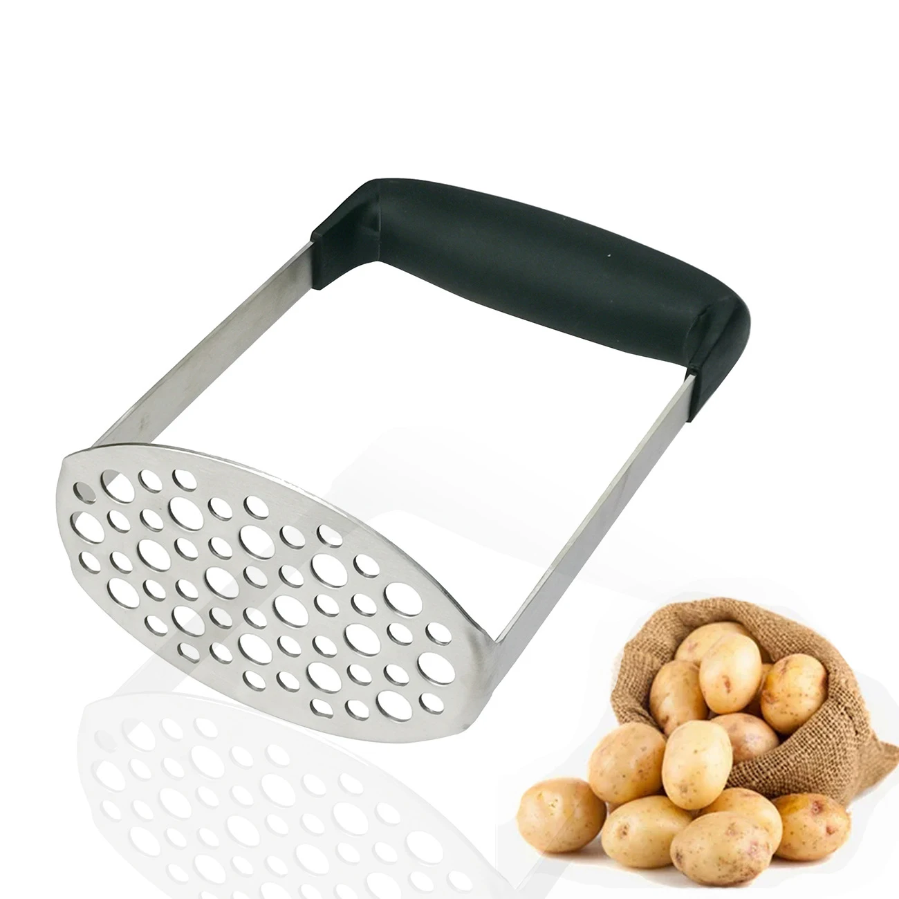 Empujador de patatas de acero inoxidable, triturador prensado, puré, máquina para hacer zumo de fruta, trituradora de puré de patatas suave, utensilio de cocina