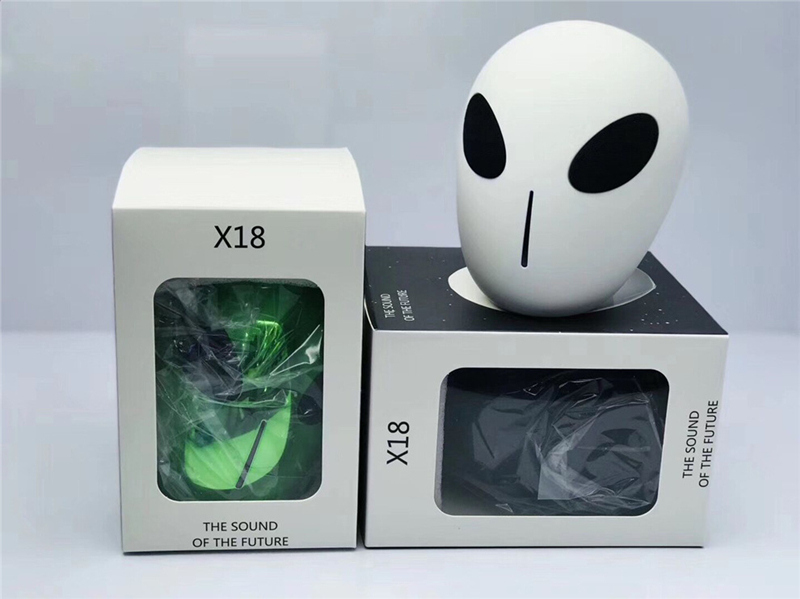 Laiyiqi Alien ET UFO pequeña cabeza inalámbrica Bluetooth altavoz calavera portátil correa de cordón BT de Navidad altavoz bocinas mp3