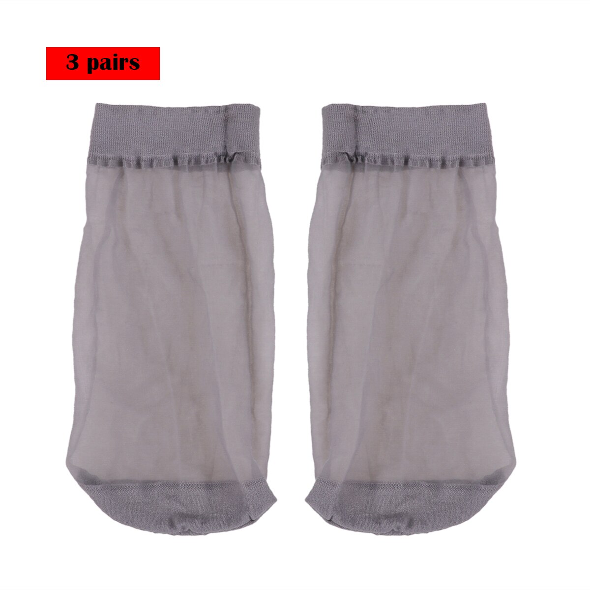 Sommersokker tynn silke, gjennomsiktig over ankellengde stretchy nylon pustende uformelle korte mannskapssokker kule sokker for menn: Grå