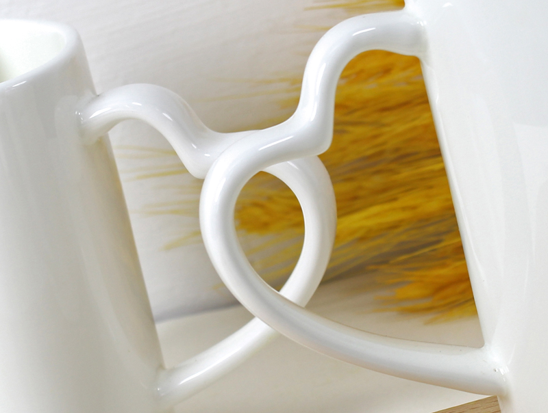 300ml, 2 stk/parti, termokop, der elsker porcelæn, nye espressokopper, hjerteformet krus, bryllup, hvid porcelænskop