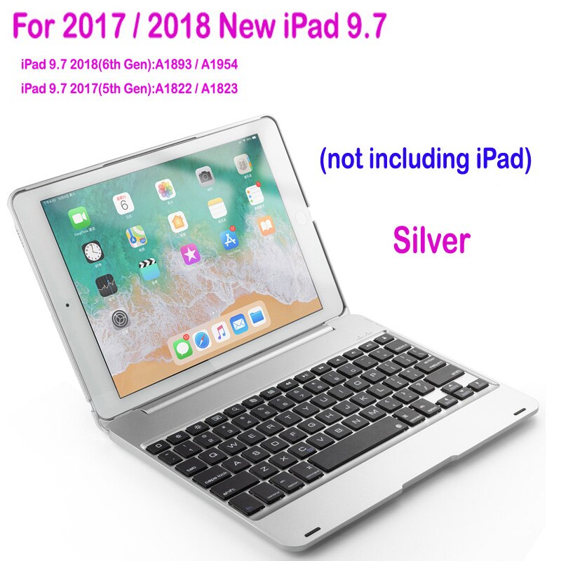 Smart Keyboard for Apple iPad 9.7 5th 6th Generation Bluetooth Keyboard Case for iPad mini 1 2 3 4 5 Air 1 2 Pro 9.7: ipad  9.7 Silver
