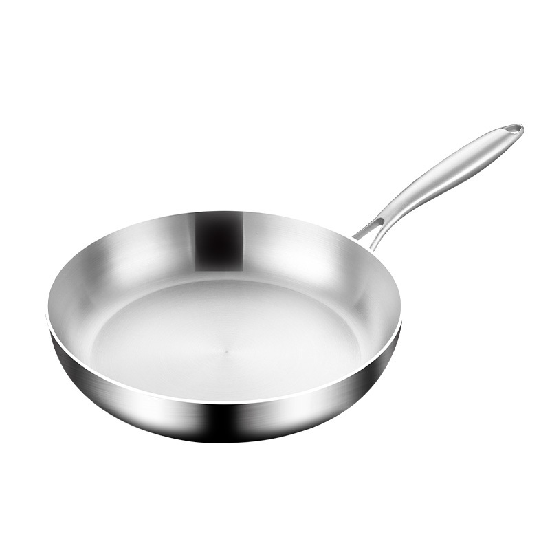 Upgraded Version 304 Stainless Steel Frying Pan, NonStick Pan Steak Pot Uncoated Kitchen Cookware For Gas Stove Induction Cooker: >36cm
