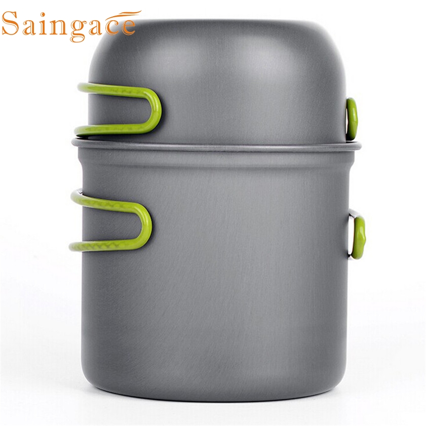 Camping non-stick køkkengrej sæt kogeskål gryder pander til udendørs rejser camping vandreture glad picnic