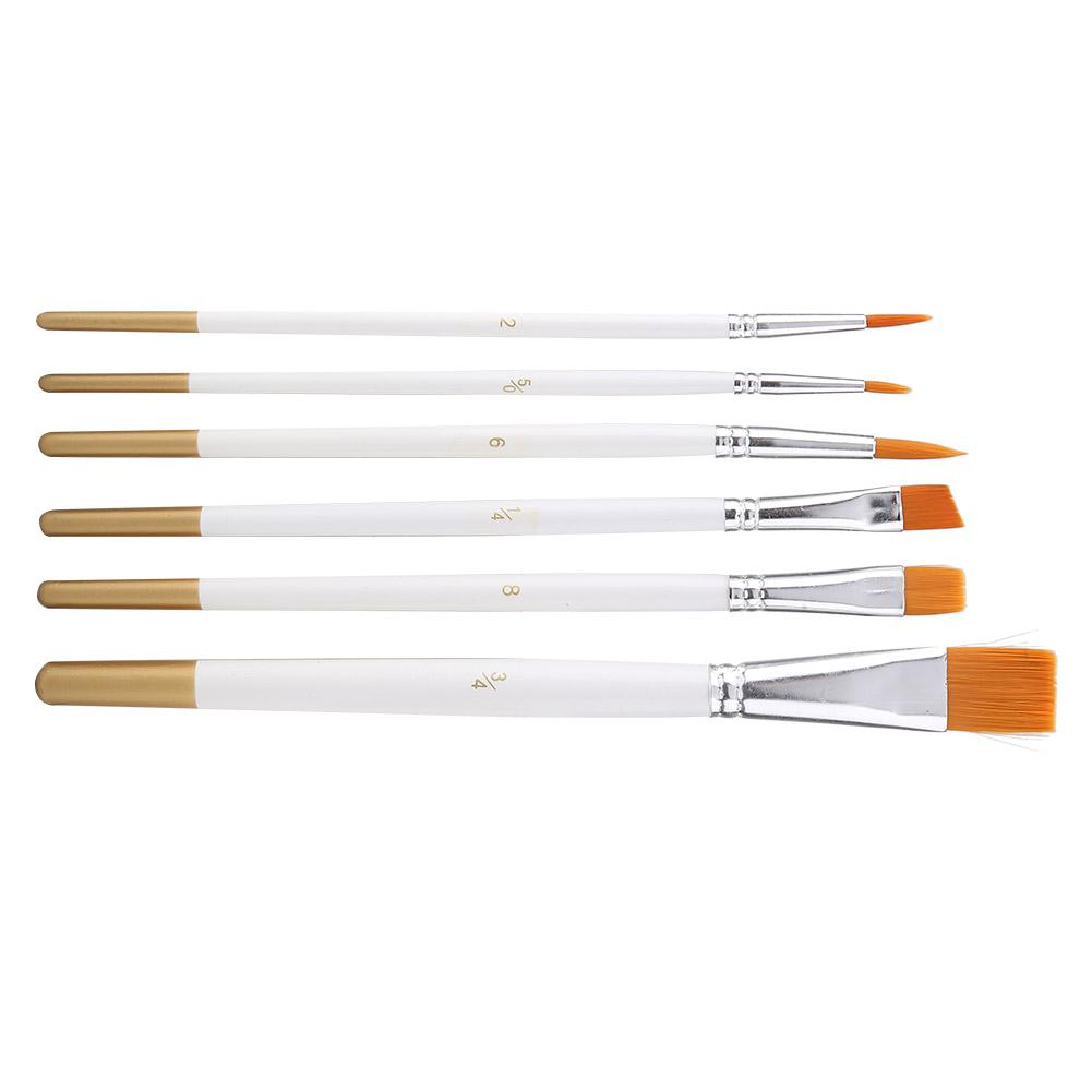 6 Stks/set Kwast Pen Tekening Pen Nylon Haar Penseel Set Art Craft Schilderij Borstel Kit