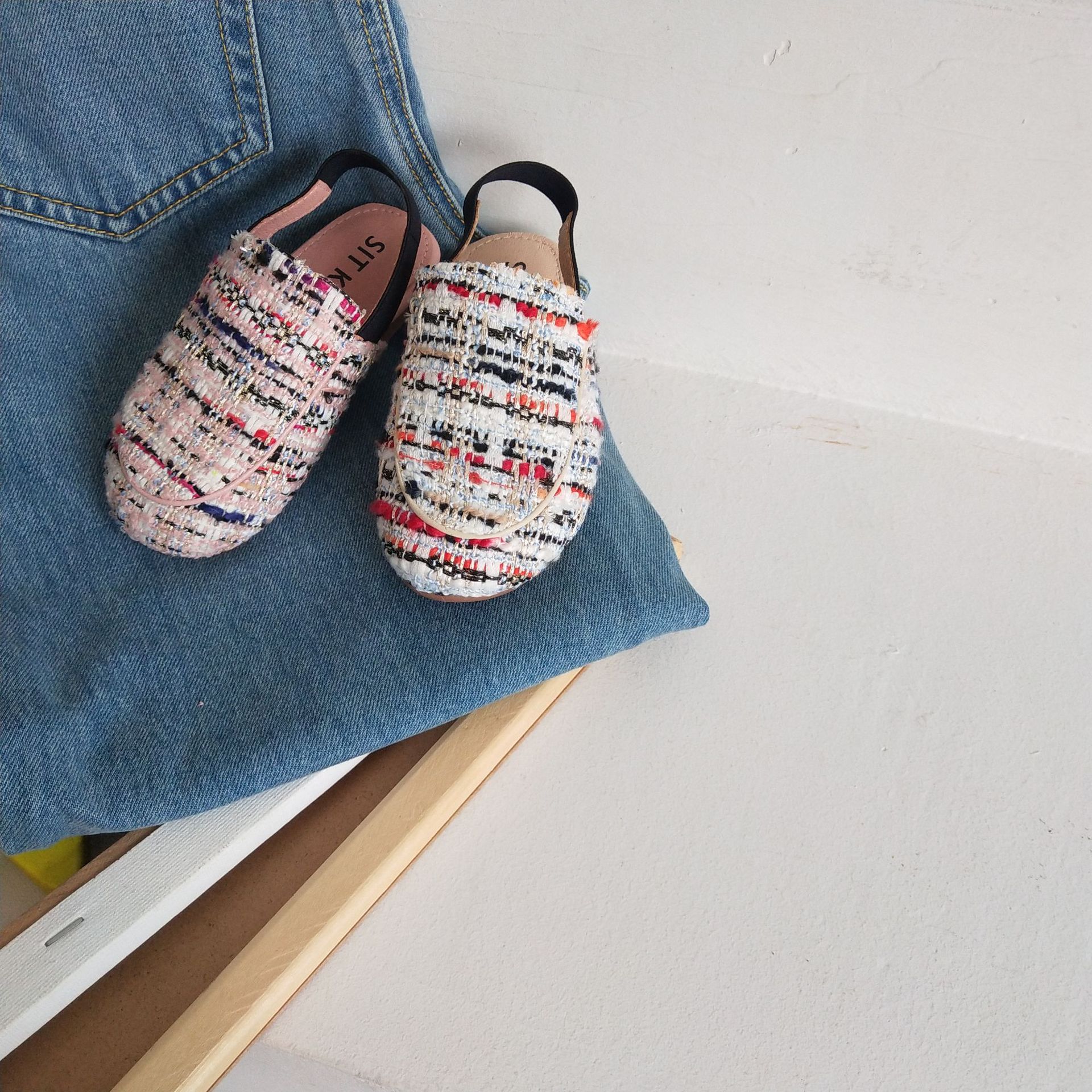 Mules de plage pour enfants, pantoufles de princesse pour bébés filles, chaussures de à bout fermé, pour l'extérieur, été