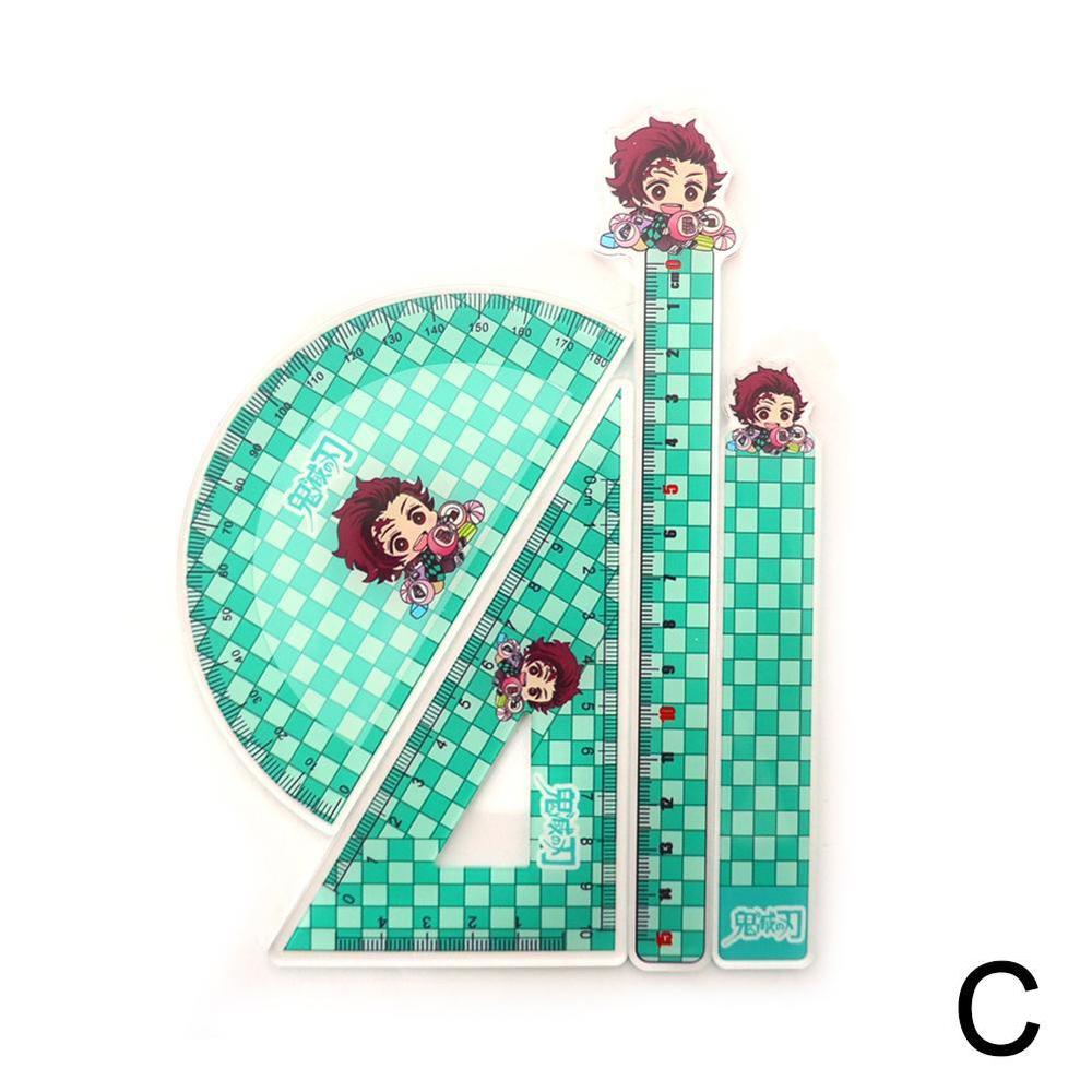 4pcs/ Set Of Art Painting Template Ruler Puzzle Stationery Children'S Ruler Stationery Cartoon Office Figure Drawing Suppli Q5W1: C