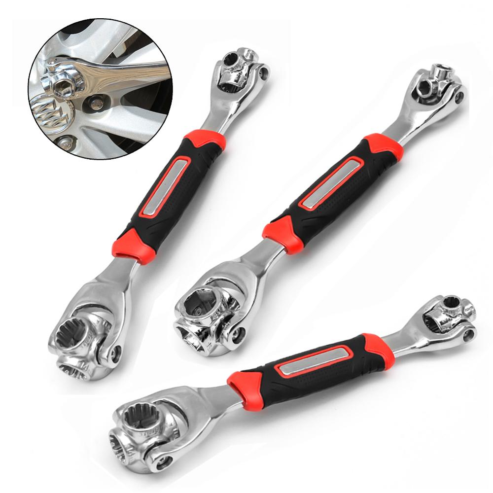 360 Rotatie Dubbele Steeksleutel Set 52 In 1 Multitool Hond Bone Sleutel Voor Auto Reparatie Tools 250Mm Universele socket Wrenchs
