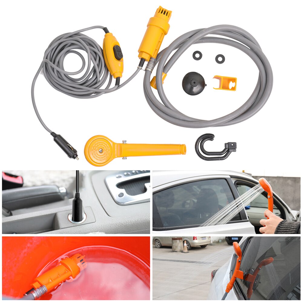 12V Electric Water Pump Car Auto Washer Camping Hiking Travel Outdoor Shower Kit