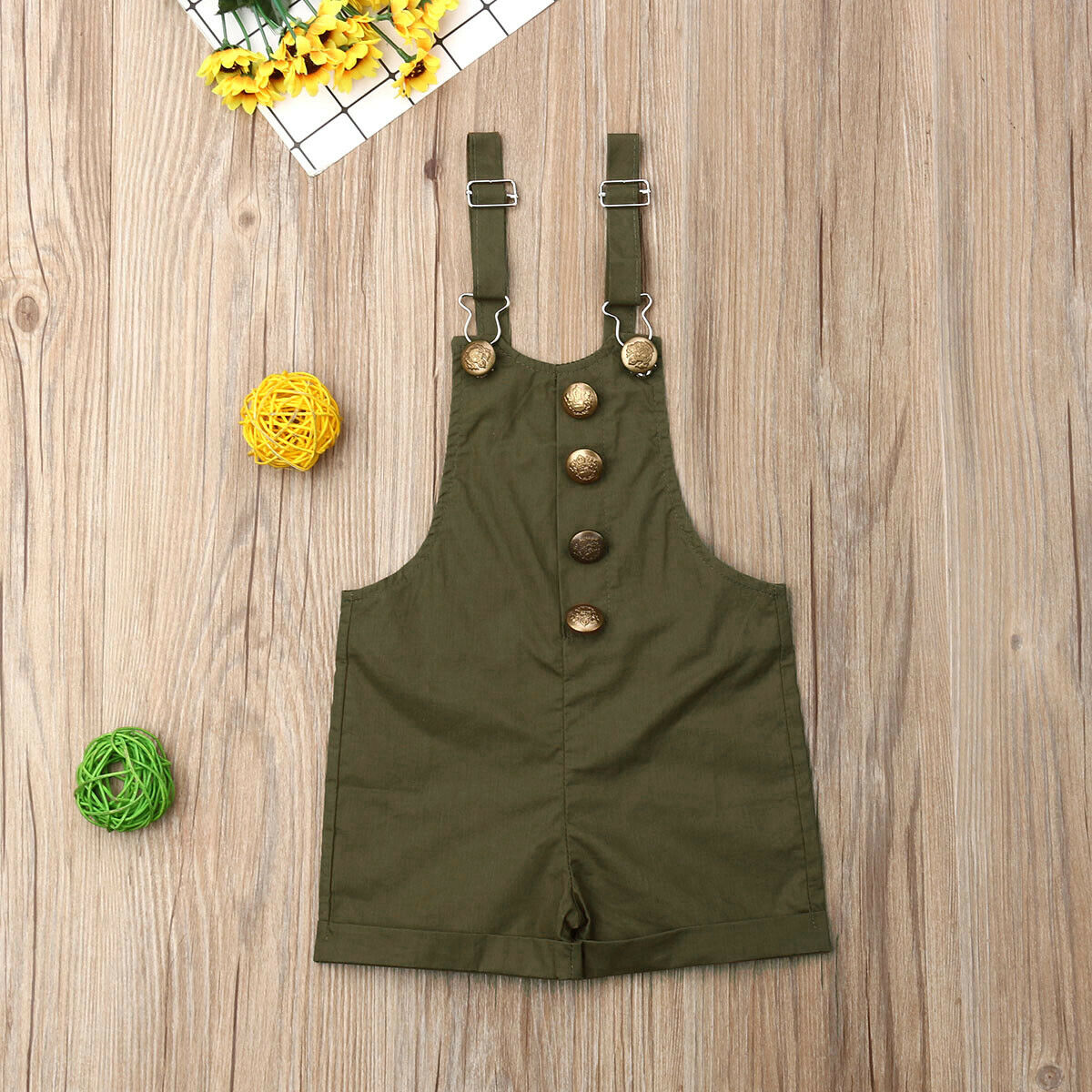Toddler Kids Baby Girls Romper Jumpsuit Dunagaree Overall Outfits Clothes 1-6Y