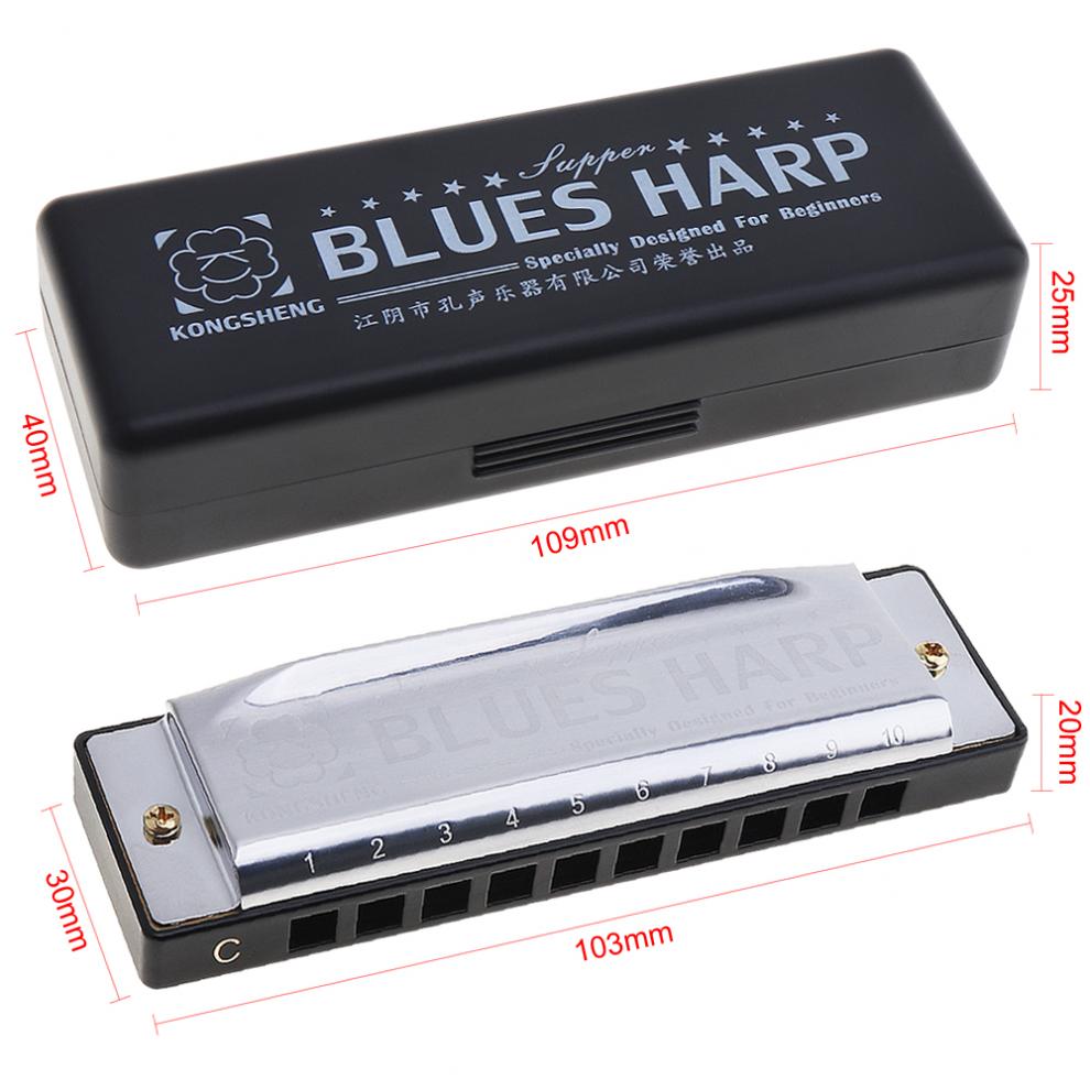 10 Holes Harmonica Diatonische Blues Harp Mondharmonica Muziekinstrument Rvs Voor Kinderen