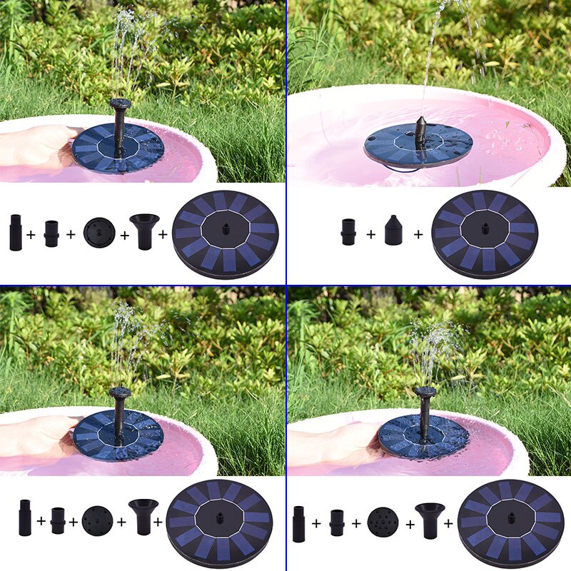 MINI Solar Fountain Round Solar Panel Floating Water Fountain For Garden Home Decor Pond Pool Watering Pump