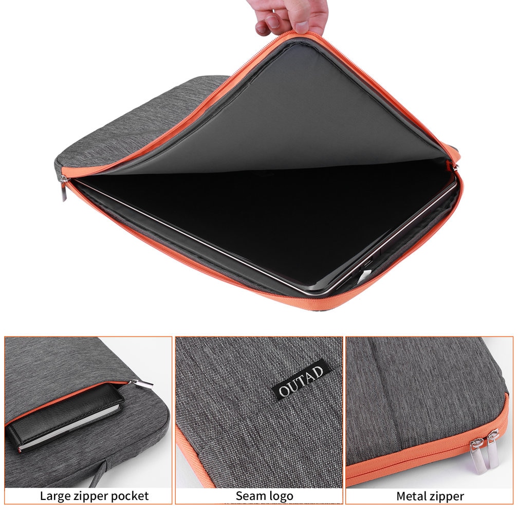 OUTAD 15 pouces étanche sacoche pour ordinateur portable organisateur avec poignée pour ordinateur portable/ordinateur portable/pour MacBook porte-documents antichoc