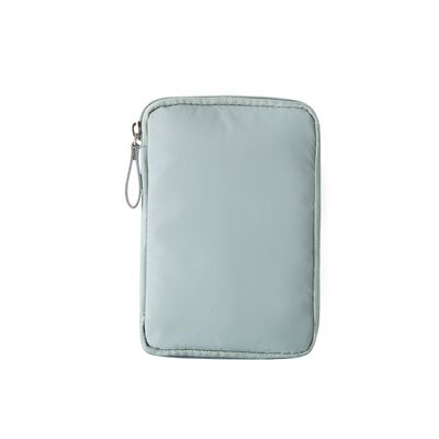 Small Casual Clutch Wallets Nylon Double Zipper Travel Men Passports ID Cards Holder Organizer: Sky blue Size S