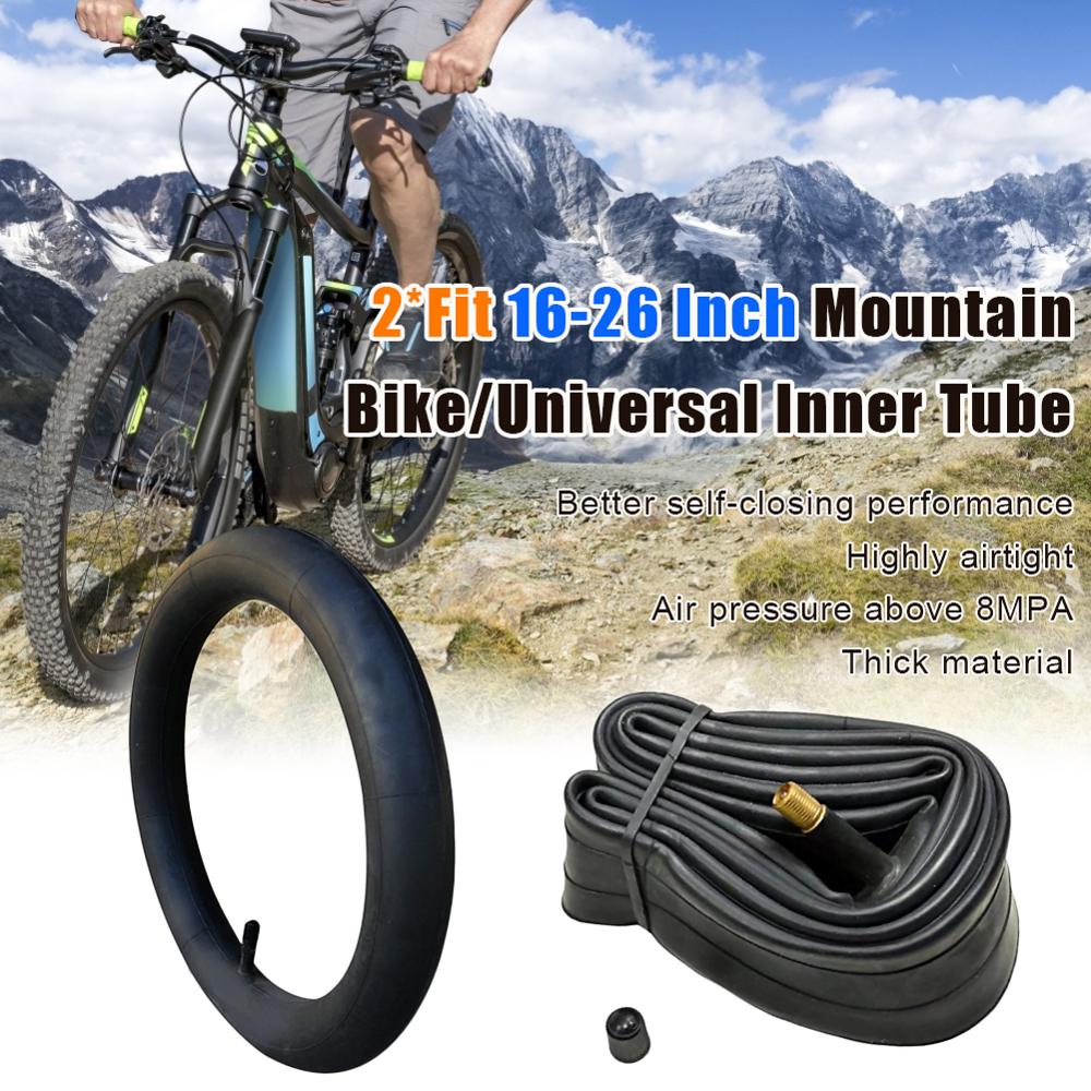 2 st cykel innerslang väg mtb cykel interiör däck slang med 16 " /18 " /20 " /24 " /26 " x1.75 tub cykel tillbehör
