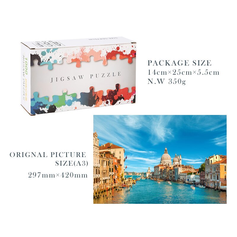 Puzzel Met Doos Foto Puzzel 1000 Stuks Mini Papier Montage Puzzel Speelgoed Voor Volwassenen Kinderen Educatieve Spelletjes Speelgoed