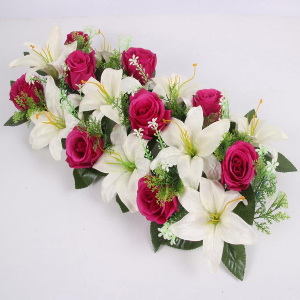 42cm Artificial Flowers Chic Shape DIY Artificial Rose Flowers Garden Fence Wedding Home Decoration Garland Table Decor Flower