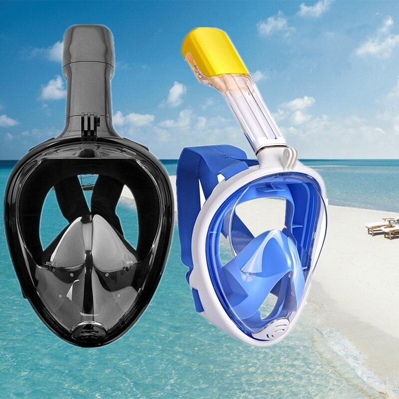 Diving Mask Scuba Snorkeling Full Face Anti-Fog Goggles Glasses Silicone for Diving Swimming Spearfishing Water Sports Men Child