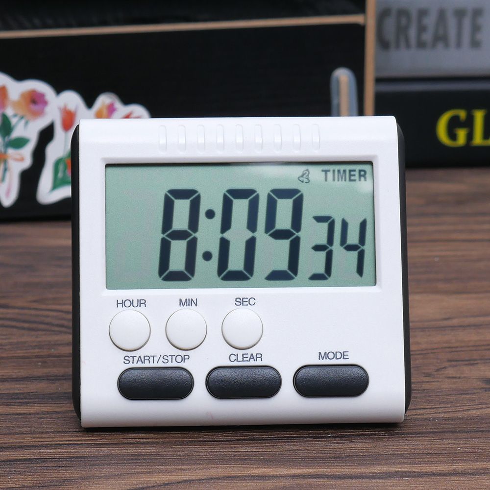 Magnetic Large LCD Digital Timers Kitchen Timer Cooking Timer Count Up Down Alarm Clock 24 Hours with Stand 78x73x25mm