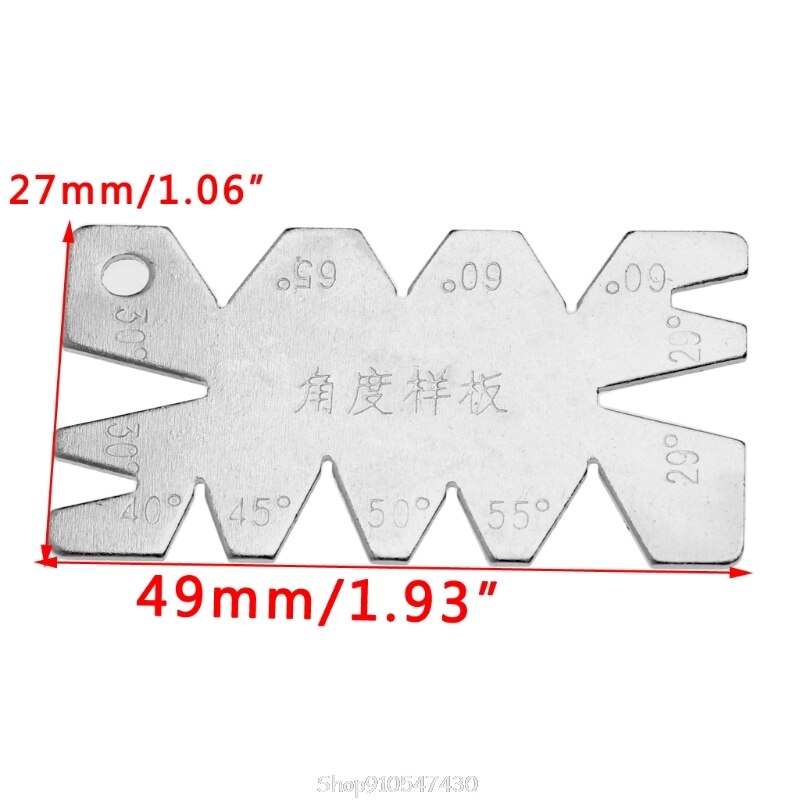 Screw Thread Cutting Angle Gage Gauge Measuring Model Tool Stainless Steel N27 20