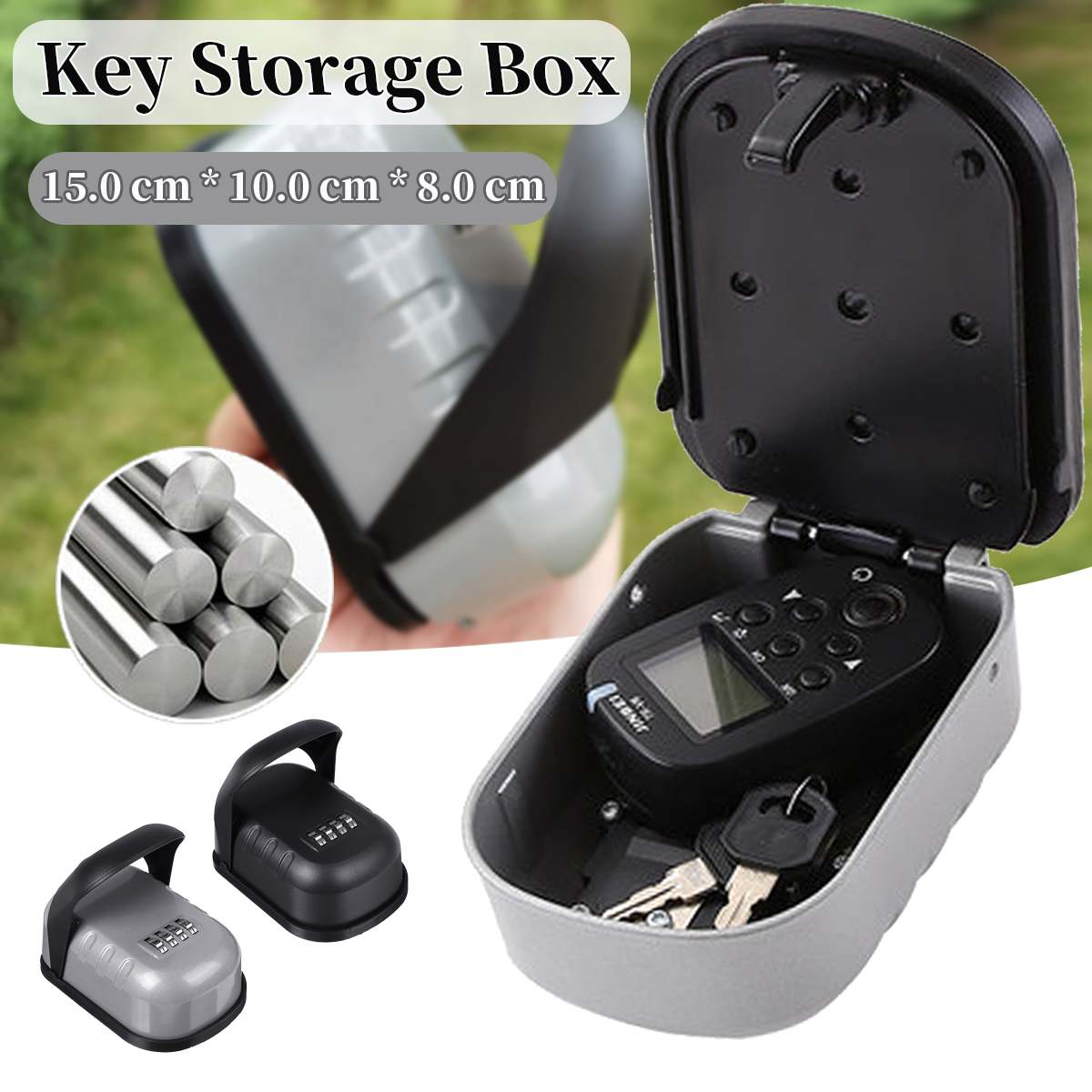 Waterproof 4 Digit Wall-mounted Curved Key Card Password Box Master key box Password lock Decorated Cipher Key Box